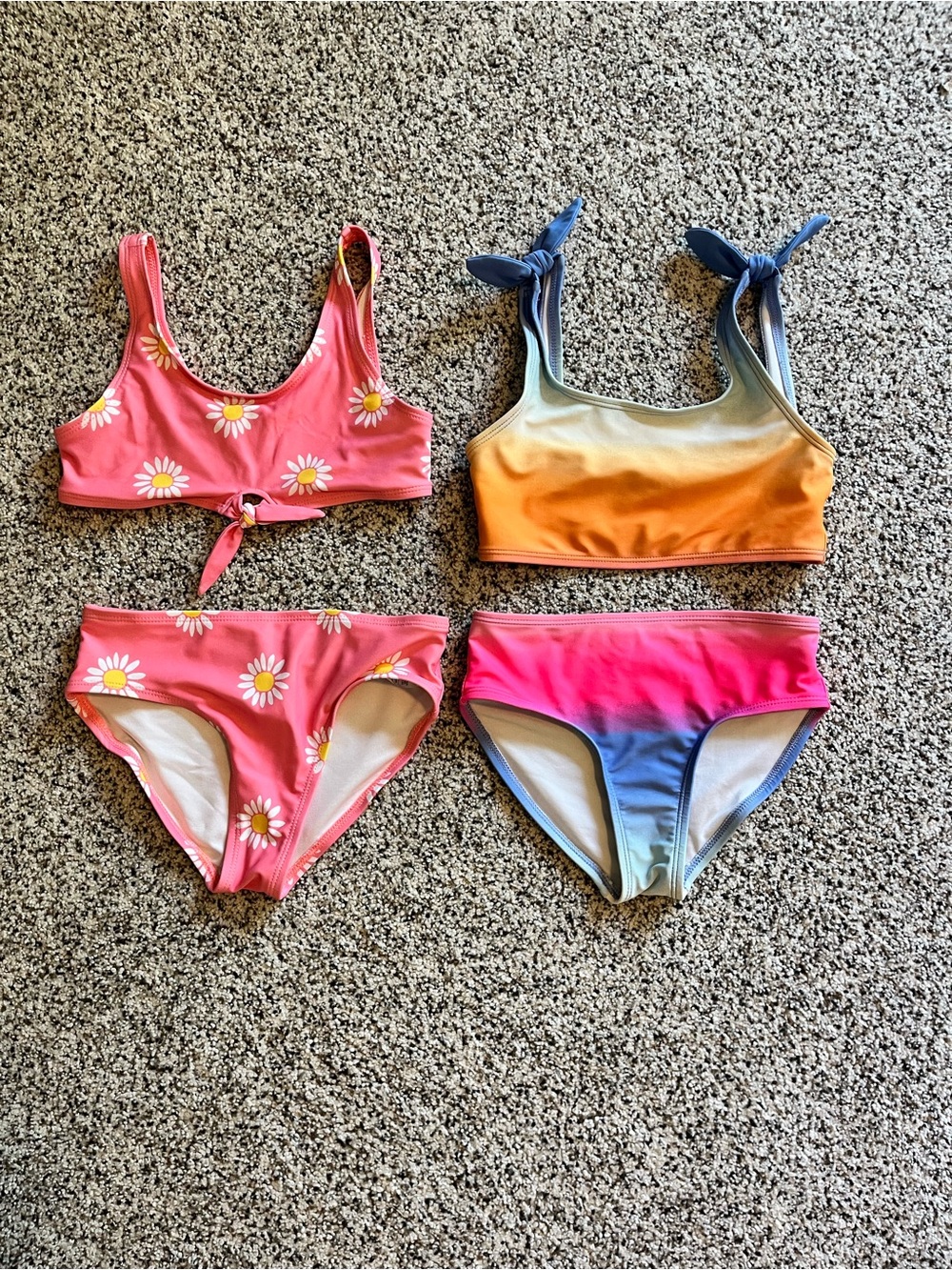 Old NavyGirls' Pink Daisy Bikini & Ombre Two-Piece Swim Set